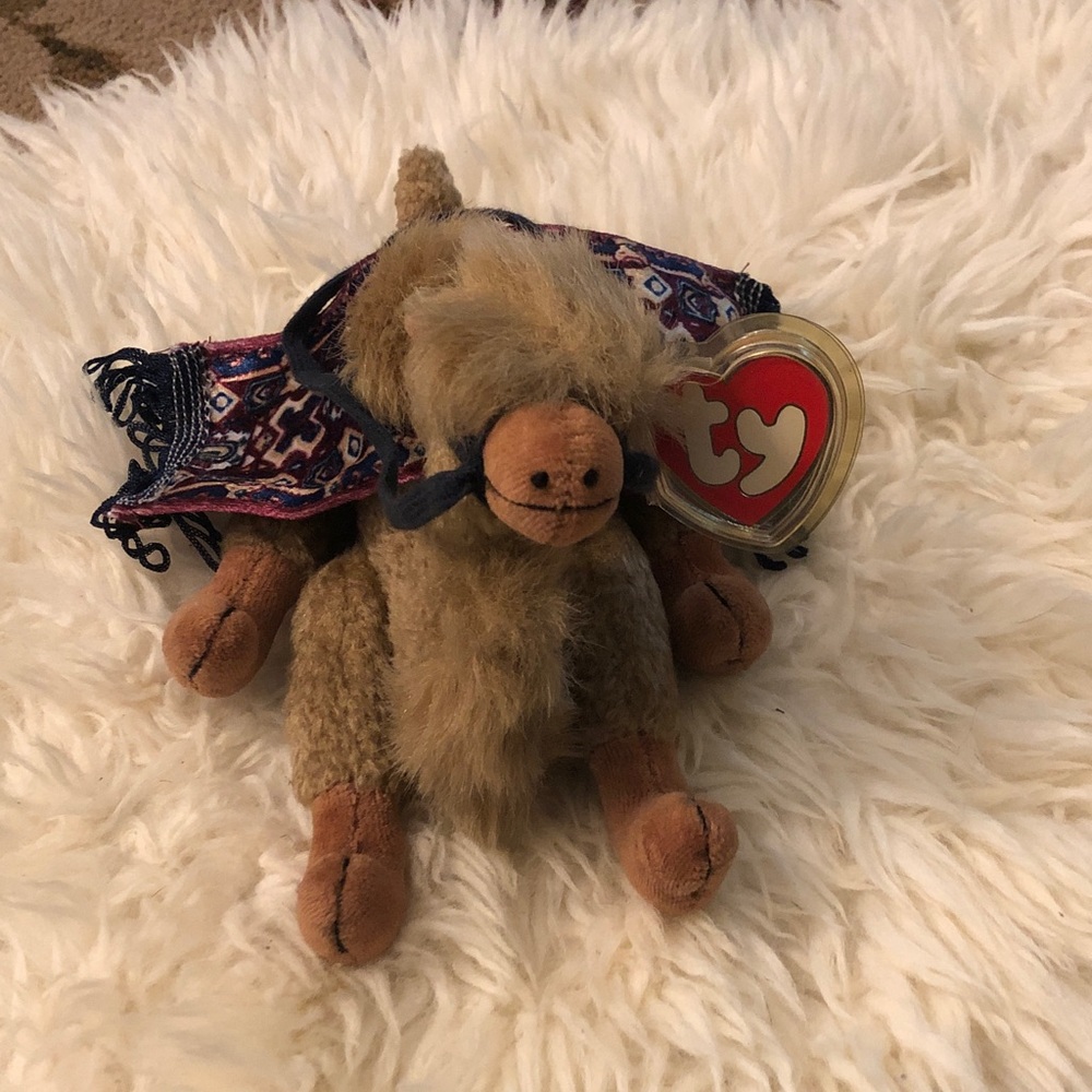 Ty Plush Camel in Brown with Multicolor Saddle